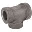 1" x 3/4" x 3/4" Black Cast Iron Steam Tee, Class 125