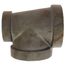 3" x 2" x 3" Black Cast Iron Steam Tee, Class 125