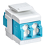 Quickport, Duplex Lc Adapter, Shuttered, 10g Lomm, Zirconia Ceramic Sleeve, Aqua/white