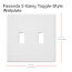 Fassada 2 Gang Wall Plate for Traditional Style Dimmers or Switches, FG-2-WH, White