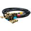 HR3BM (2) 5/16" and (1) 1/4" Mini-Split Ball Valve Hose Set - 3 Pack, 5' Length (Black w/ Tags)