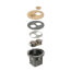 Round Cut-InBox, Brass Cover w/ Threaded Plugs
