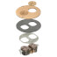 1-Gang Round Trim Kit for FLB3500 Floor Box w/ Two Threaded Plugs (Brass)