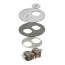 1-Gang Round Trim Kit for FLB3500 Floor Box w/ Two Threaded Plugs (Nickel-Plated Brass)