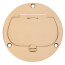 1-Gang Round Non-Metallic Cut-In Floor Box Kit for Installed Floors w/ Single Flip Lid (Brass)