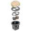 1-Gang Round Non-Metallic Cut-In Floor Box Kit for Installed Floors w/ Single Flip Lid (Brass)