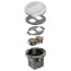 1-Gang Round Non-Metallic Cut-In Floor Box Kit for Installed Floors w/ 2 Flip Lids (Nickel-Plated Brass)