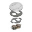 2-Gang Round Trim Kit For FLB3500 Floor Box Kits w/ 2 Flip Lids (Nickel-Plated Brass)