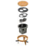 DROPIN 1-Gang Round Non-Metallic Floor Box Kit for Installed Floors (Caramel)
