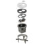 DROPIN 1-Gang Round Floor Box Kit for Installed Floors w/ Two Threaded Plugs (Nickel-Plated Brass)