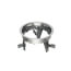 DROPIN 1-Gang Round Floor Box Kit for Installed Floors w/ 2 Flip Lids (Nickel-Plated Brass)