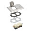 1-Gang Metallic Floor Box Cover w/ 2 Flip Lids (Nickel-Plated Brass)