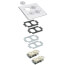 2-Gang Floor Box Cover Kit w/ Four Threaded Plugs (Nickel-Plated Brass)