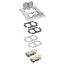 2-Gang Metallic Floor Box Cover w/ 4 Flip Lids (Nickel-Plated Brass)