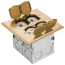 2-Gang Combination Floor Box Kit w/ Installed Low Voltage Divider & Metallic Cover w/ 4 Flip Lids (Brass)
