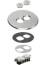 6" Metallic Floor Box Cover Kit w/ 2 Threaded Plugs for New Concrete (Nickel-Plated Brass)