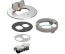 6" Metallic Floor Box Cover Kit w/ 2 Flip Lids & Leveling Ring for New Concrete (Nickel-Plated Brass)