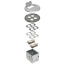 2-Gang Floor Box Kit w/ 2 110V Receptacles, Steel Box & Round Metal Cover (Nickel-Plated Brass)