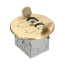 2-Gang Floor Box Kit w/ 1 Low-Voltage & 1 110V Receptacle, Steel Box & Round Metal Cover w/ Flip Lids (Brass)