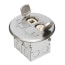 2-Gang Floor Box Kit w/ 1 Low-Voltage & 1 110V Receptacle, Steel Box & Metal Cover w/ Flip Lids (Nickel-Plated Brass)
