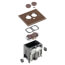 1-Gang Non-Metallic Adjustable Floor Box w/ Two Threaded Plugs (Brown)