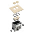 1-Gang Non-Metallic Adjustable Floor Box w/ Two Threaded Plugs (Light Almond)