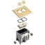 1-Gang Non-Metallic Adjustable Floor Box w/ Metallic Cover & Two Threaded Plugs (Brass)
