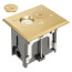 1-Gang Non-Metallic Adjustable Floor Box w/ Metallic Cover & Two Threaded Plugs (Brass)