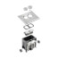 1-Gang Non-Metallic Adjustable Floor Box w/ Metallic Cover & Two Threaded Plugs (Brass-Plated Nickel)