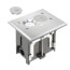 1-Gang Non-Metallic Adjustable Floor Box w/ Metallic Cover & Two Threaded Plugs (Brass-Plated Nickel)