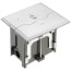 1-Gang Non-Metallic Adjustable Floor Box w/ Metallic Cover & 2 Flip Lids (Nickel-Plated Brass)