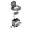 1-Gang Round Non-Metallic Adjustable Floor Box w/ Single Flip Lid (Black)