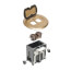 1-Gang Round Non-Metallic Adjustable Floor Box w/ Metallic Cover & Single Flip Lid (Brass)