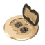 1-Gang Round Non-Metallic Adjustable Floor Box w/ Metallic Cover & Single Flip Lid (Brass)