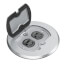 1-Gang Round Non-Metallic Adjustable Floor Box w/ Metallic Cover & Single Flip Lid (Brass-Plated Nickel)