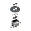 1-Gang Round Non-Metallic Adjustable Floor Box w/ Two Threaded Plugs for New Floors (Black)