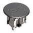 1-Gang Round Non-Metallic Adjustable Floor Box w/ Two Threaded Plugs for New Floors (Black)