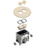 1-Gang Round Non-Metallic Adjustable Floor Box w/ Two Threaded Plugs for New Floors (Light Almond)