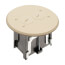 1-Gang Round Non-Metallic Adjustable Floor Box w/ Two Threaded Plugs for New Floors (Light Almond)