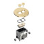 1-Gang Round Non-Metallic Adjustable Floor Box w/ Metallic Cover & Two Threaded Plugs for New Floors (Brass)