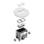 1-Gang Round Non-Metallic Adjustable Floor Box w/ Two Threaded Plugs for New Floors (White)