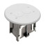 1-Gang Round Non-Metallic Adjustable Floor Box w/ Two Threaded Plugs for New Floors (White)