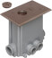 Non-Metallic Floor Box w/ 2 Threaded Plugs for New Concrete Pours (Brown)