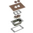 Trim Kit w/ 2 Threaded Plugs for New Concrete Floor Boxes (Brown)