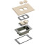 Trim Kit w/ 2 Threaded Plugs for New Concrete Floor Boxes (Light Almond)