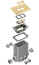 Non-Metallic Floor Box w/ 2 Threaded Plugs for New Concrete Pours (Brass)