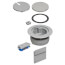 InBox Non-Metallic Floor Box Cover Kit w/ Low-Voltage Divider (Gray)