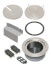 Recessed Floor Box Cover Kit w/ 2 Receptacles for New Concrete (Nickel)