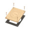 1-Gang Gasketed Floor Box Cover w/ Furniture Feed Inserts (Brass-Plated Zinc)