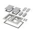 2-Gang Non-Metallic Floor Box Cover Frame Kit (Gray)
